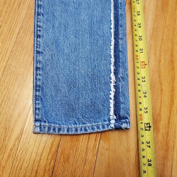7 For All Mankind Jeans Women 26 30x27 Blue Denim Button Fly 90s Mom Made in USA - Picture 14 of 14